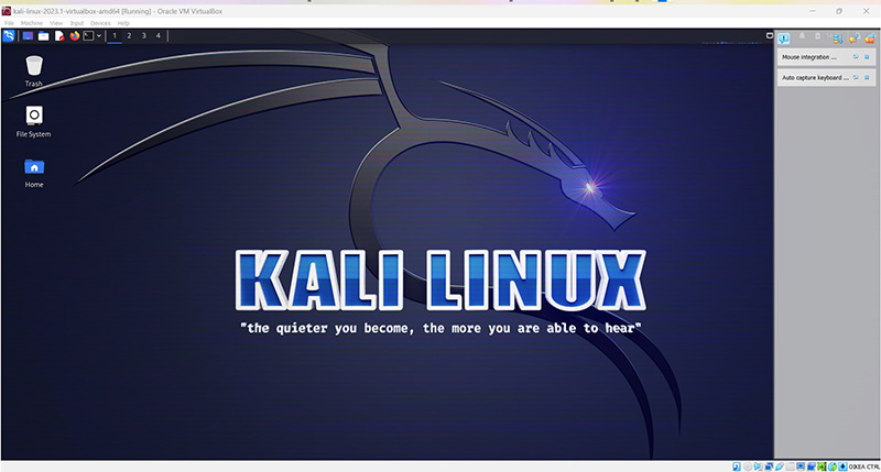 Kali Linuxin työpöytä
