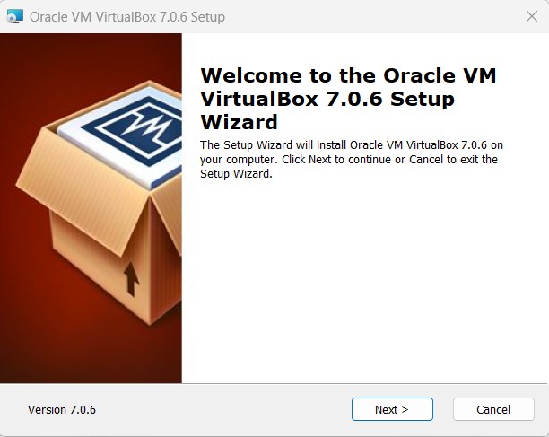 VirtualBox-ohjelman ohjattu asennus